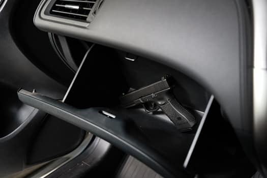 Handgun in a car